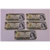 Image 2 : (5)1973 Canadian $1 Bills w/ Sequential Serial Numbers