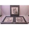 Image 1 : 3X THE BID PRICE - Matted Heather Grover Sketch Prints