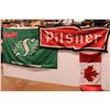 Image 1 : Sask Roughrider Flag, Pilsner Flag, and Canada Flag