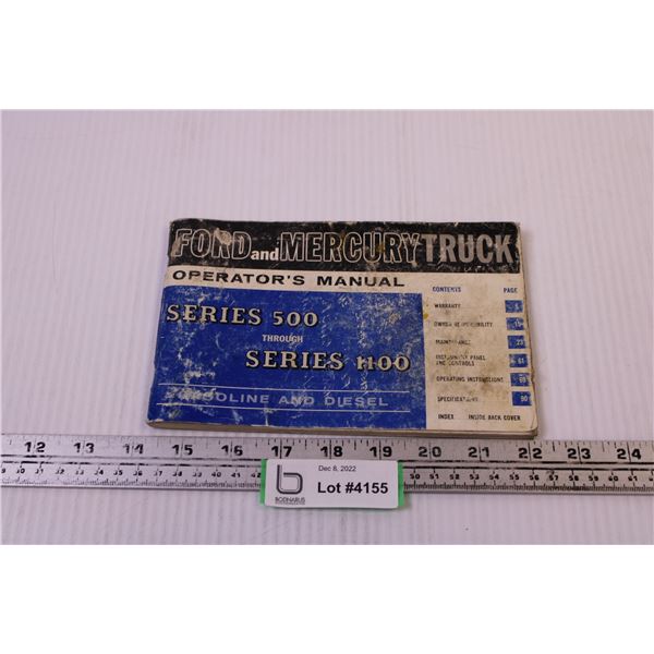 Ford and Mercury Truck Operator’s Manual Series 500 to 1100