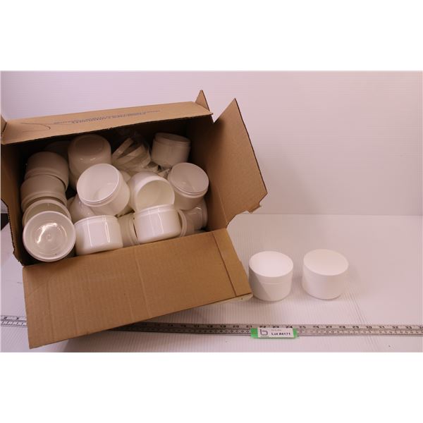 (25) 8oz White Double Walled Cosmetic Jars w/ Lids