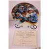 Image 2 : (5) Dominion China Collectible Hockey Themed Plates w/ 3 Stands and Certificates