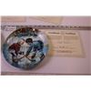 Image 6 : (5) Dominion China Collectible Hockey Themed Plates w/ 3 Stands and Certificates