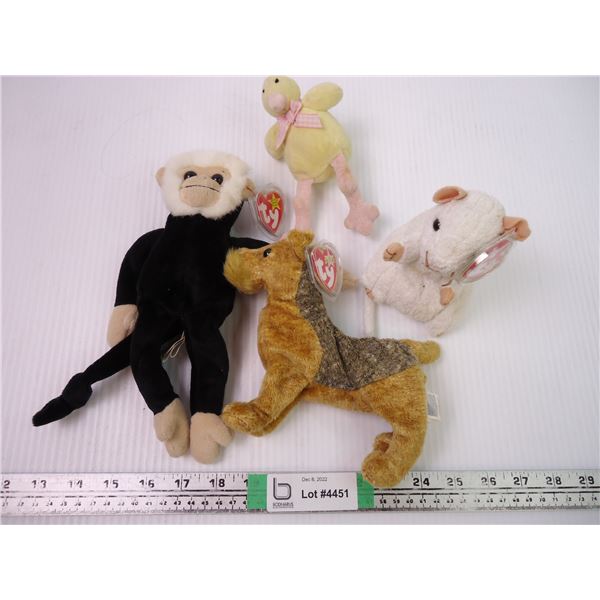 (1) Original Beanie Baby and (2) small plush TY and 1 small plush toy