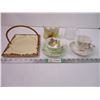 Image 1 : (2) Cups and Saucers,Serving Tray and misc.