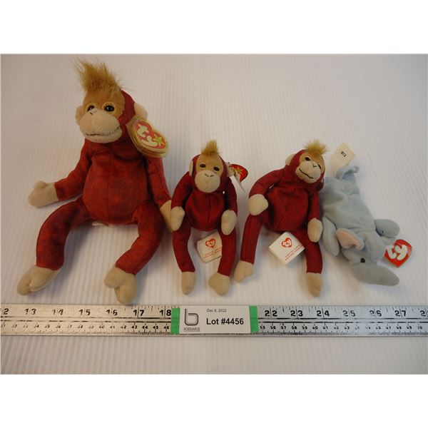 (1) Original Beanie Baby and (3) TY Plush Toys