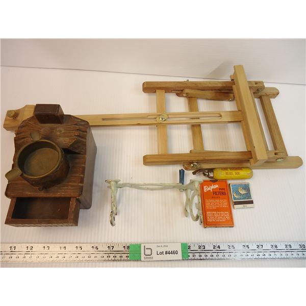 Misc. Items,Easel,Pipe ashtray,Coat hook,Bottle opener