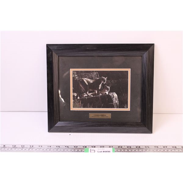 Framed Al Nelson Weitzel Cougar Print