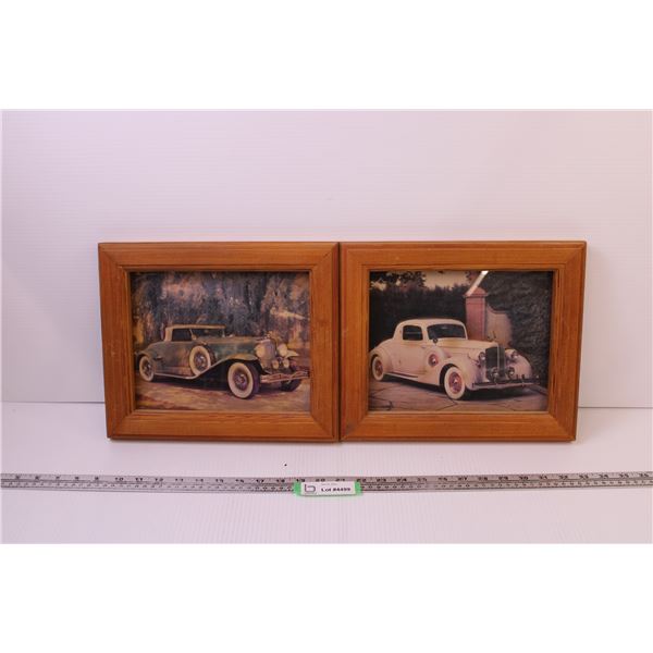 (2) Framed “3D” Car Prints