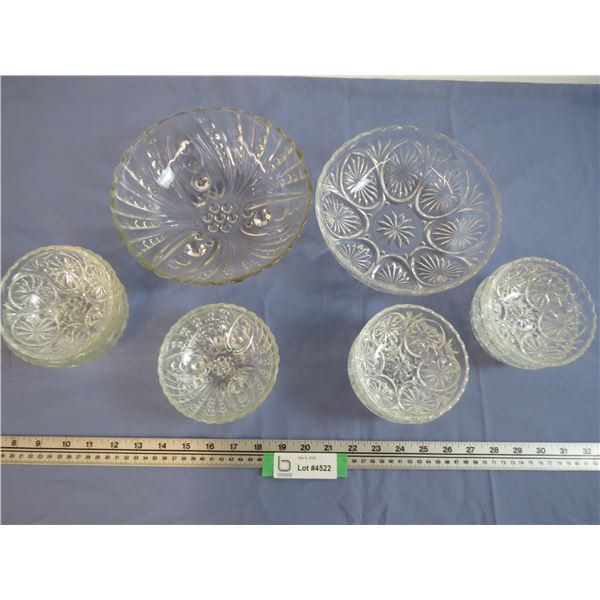 (2) Larger Bowls - (11) Small Glass Bowls