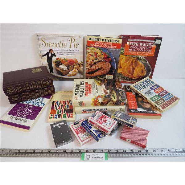 (7) Decks of Cards - Assorted Weight Watchers / Misc Books