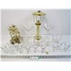 Image 1 : Glass Dome Clock - Candle Holder - Assorted Glassware