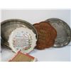 Image 2 : Cigar Box - (2) Metal Trays - (7) Assorted Plates - (2) Wall Plates - Coffee Tin - Homemade Wooden H