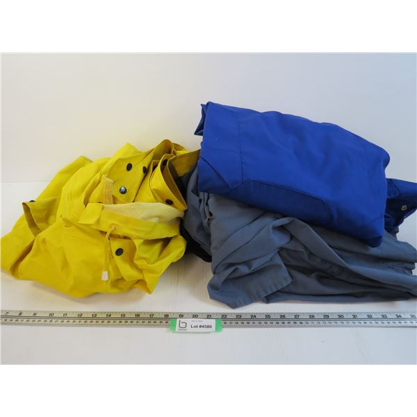 (4) Pair of Used Coveralls (sive 46 - 48?) - Rain Jacket