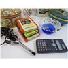 Image 2 : Collectable Tins - Glass Blown Dish - (3) 8 Track Tapes - Curling Iron - Misc Items