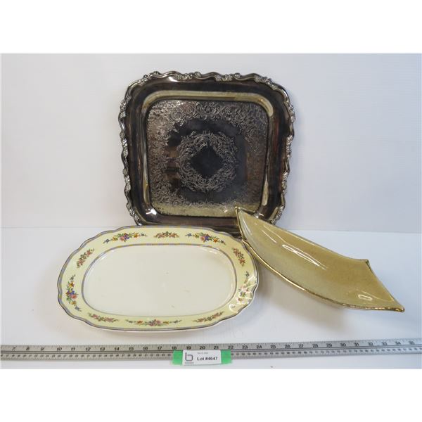 Wedgwood Platter - Metal Tray - Pottery Bowl