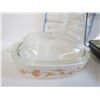 Image 2 : (2) Glass Cake Pans - Corning Ware Dish - Corning Ware Casserole Dish with Lid