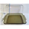 Image 3 : (2) Glass Cake Pans - Corning Ware Dish - Corning Ware Casserole Dish with Lid