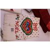 Image 8 : (9) Assorted Holiday Towels + (2) Packages of Napkins Coasters and Apron
