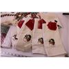 Image 2 : (14) Assorted Holiday Towels + (4) Oven Mitts + (2) Pot Holders and a Tablecloth