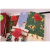 Image 2 : (11) Assorted Holiday Towels + (4) Napkins, (2) Novelty Oven Mitts, and a Tablecloth