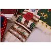 Image 3 : (11) Assorted Holiday Towels + (4) Napkins, (2) Novelty Oven Mitts, and a Tablecloth