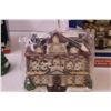 Image 2 : Illuminated Christmas Library + Pair of Porcelain Figures
