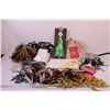 Image 1 : Box of Gift Wrapping Supplies + (2) Packs of Wire Light Stakes