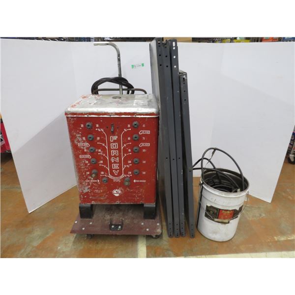 *Forney Arc Welder - Pail of Welding Cables - Metal Shelves