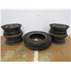 Image 1 : (4) 15" Steel Rims - (1) 13" Tire