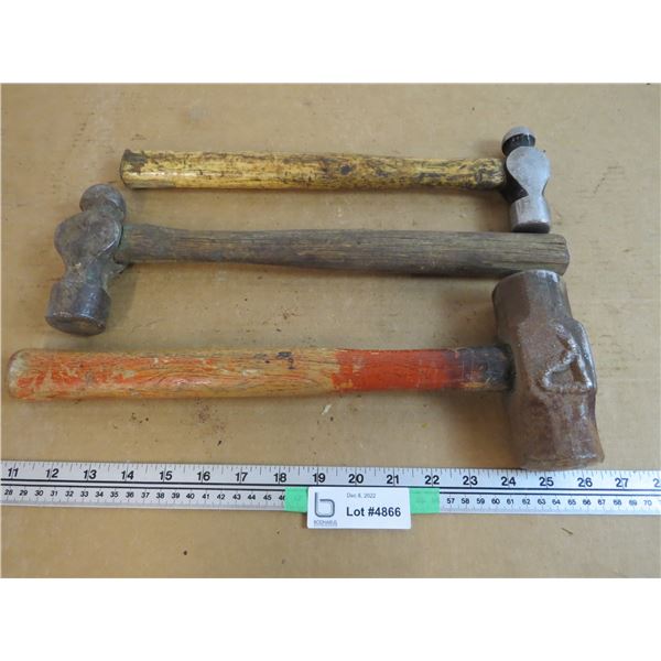 (2) Ball Peen Hammers - (1) Sledge Hammer