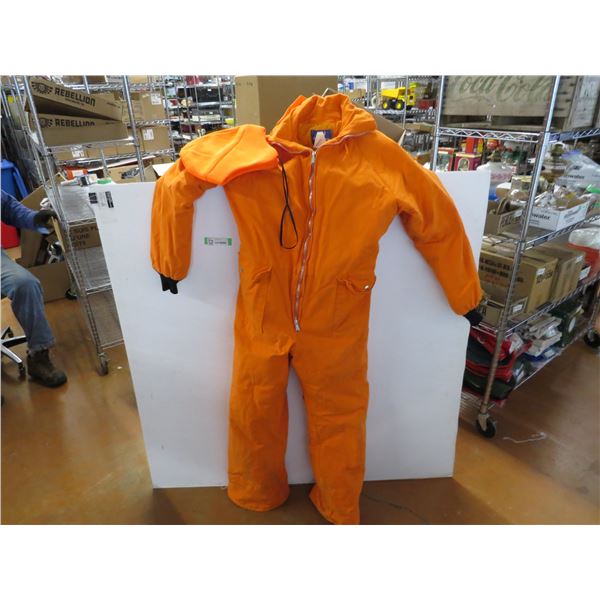 Orange Overalls with Hat (size large)