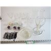 Image 1 : Oil Lamp Chimney - (3) Wine Glasses - Bottle Stoppers - Vase - Glass Dish - Candle Sticks