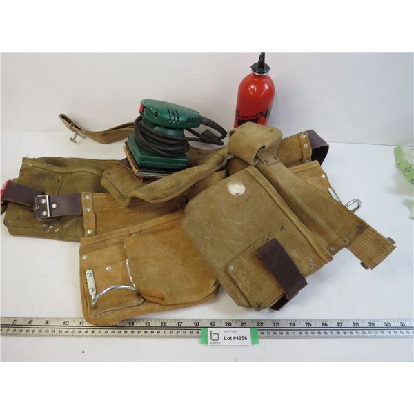 (3) Carpenters Pouches - Fuel Bottle - Sander (working)