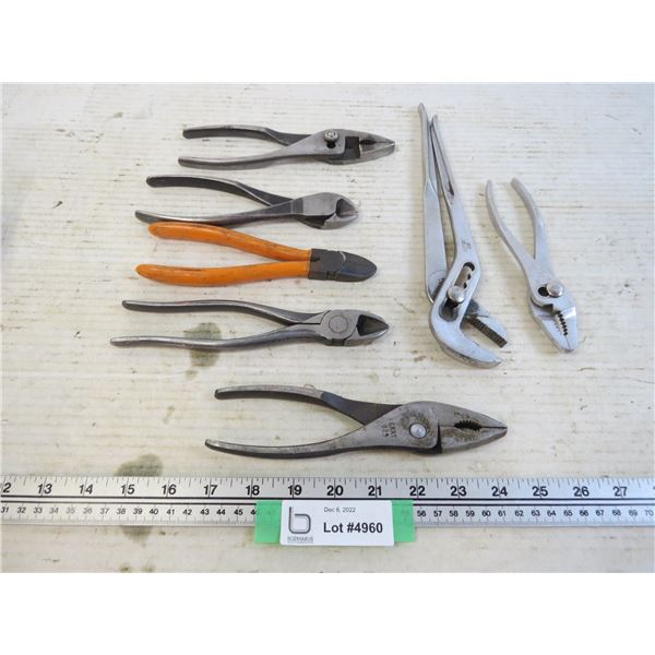 Gray Tools - (4) Pliers - (3) Side Cutters