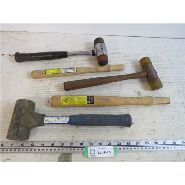 (3) Mallets - (2) Hammer Handles