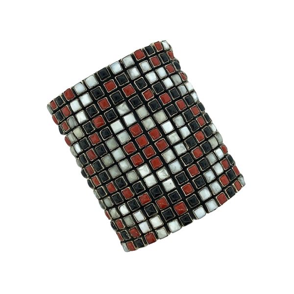 Alice Lister (Navajo), Navajo Rug Pattern Bracelet