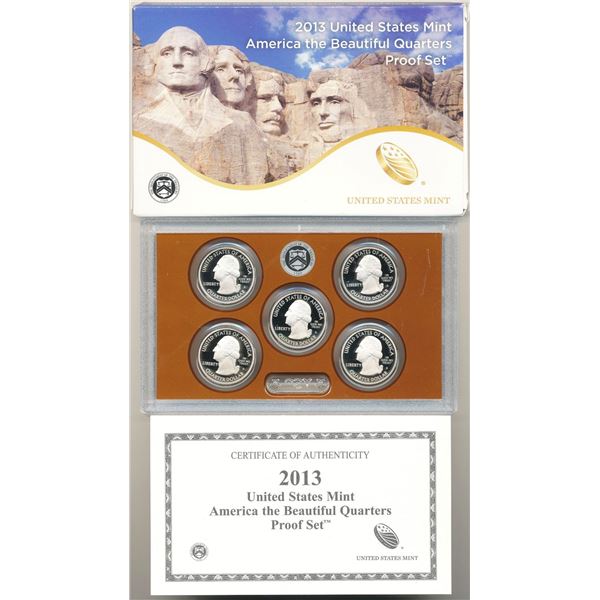 2013 U.S. America The Beautiful 25c Proof Set (5-coins)