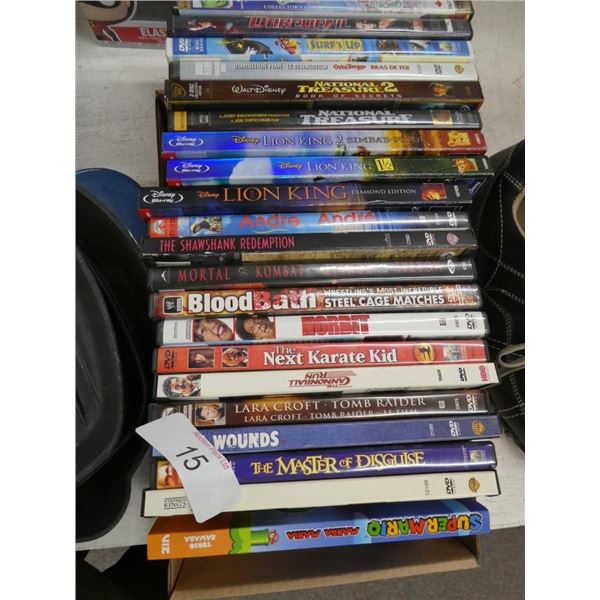 assorted DVDs