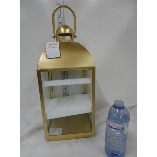 New gold painted metal lantern