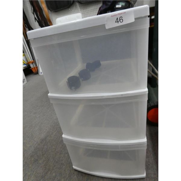 plastic organizer on wheels w/ drawers