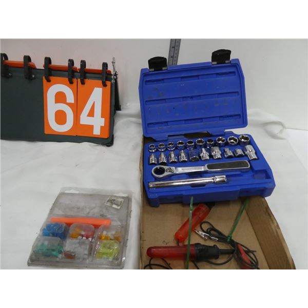 socket set & misc electrical pieces