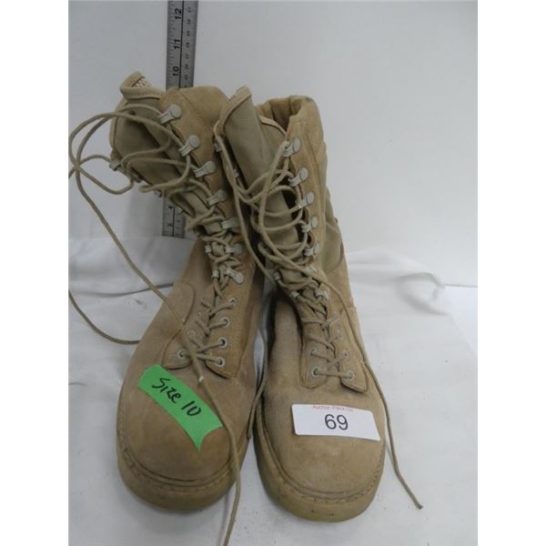 steel toe combat boots size 10