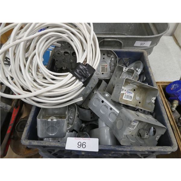 misc electrical boxes, wire