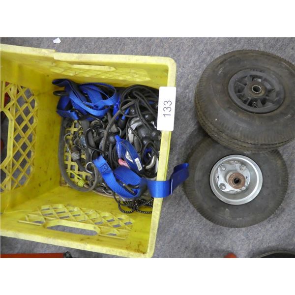 misc tie downs, wheels
