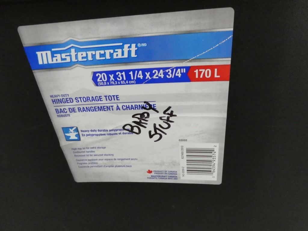 Mastercraft heavyduty hinged storage tote