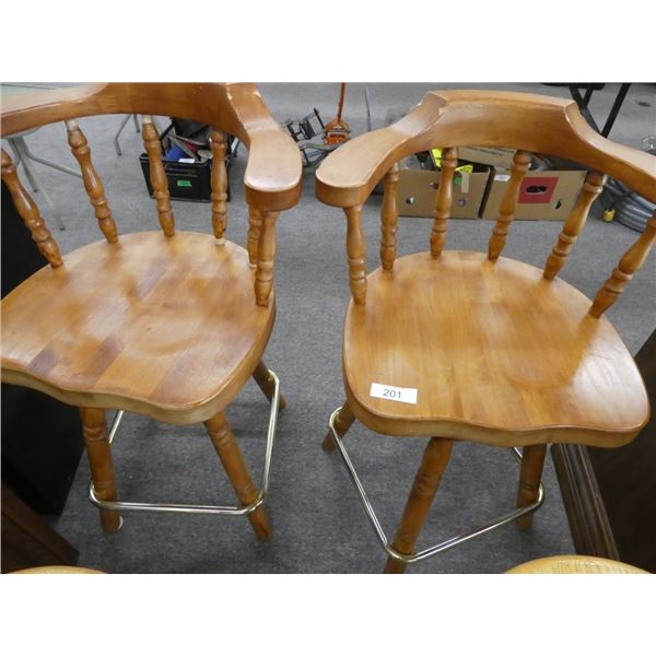 2 wooden bar stools/chairs
