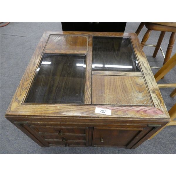 wooden coffee table w/ storage