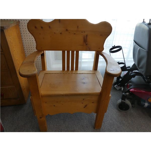 wooden chair w/ storage