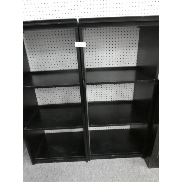 wooden shelving units